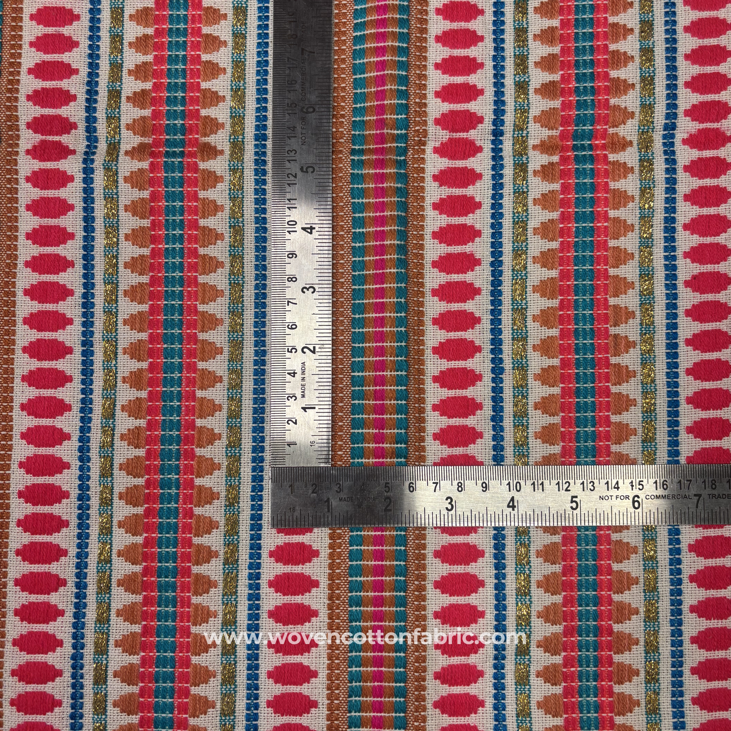 Vibrant Horizon Hand-Loomed Cotton Fabric, Per Meter