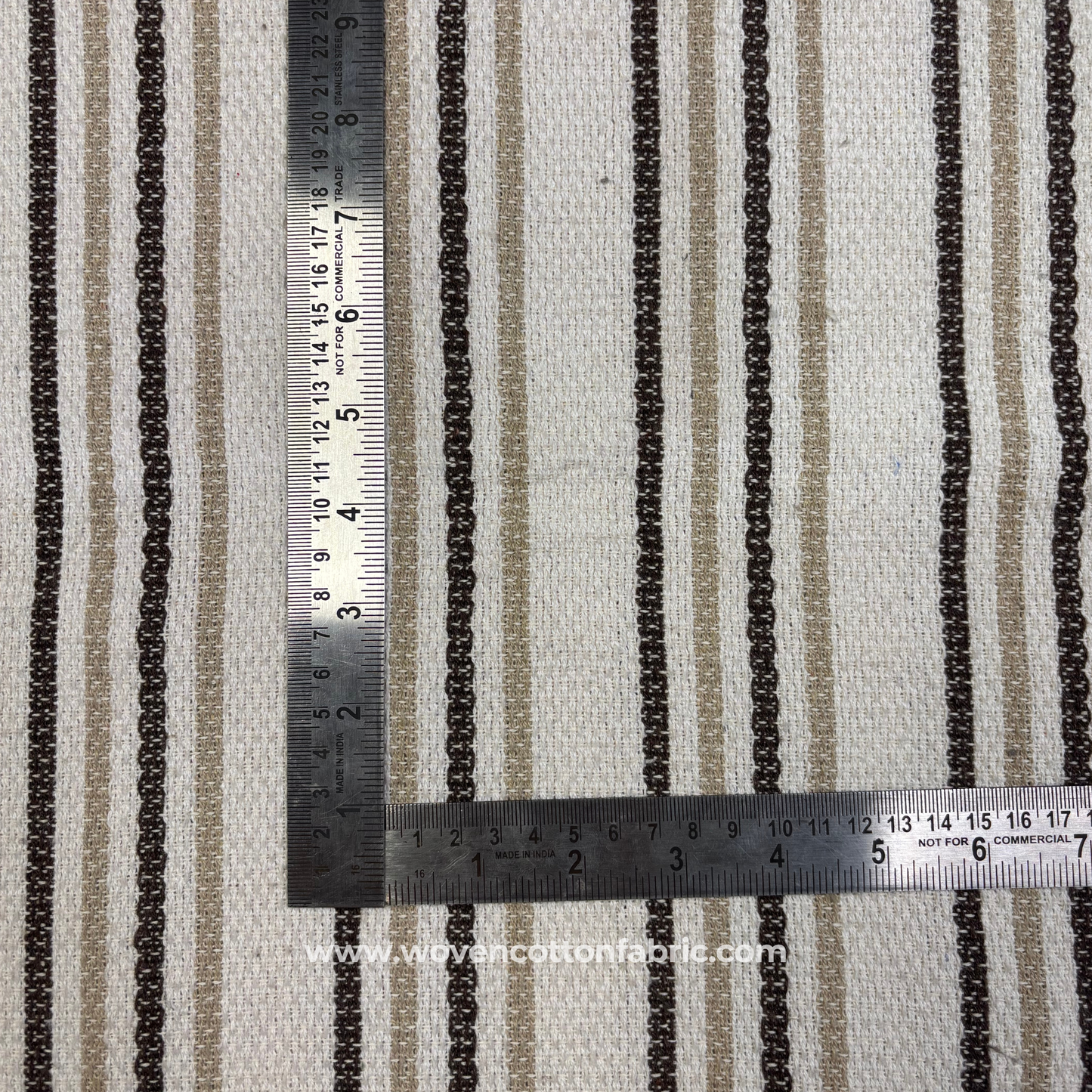Artisan Grain Stripe Cotton Jacquard Fabric, Per Meter
