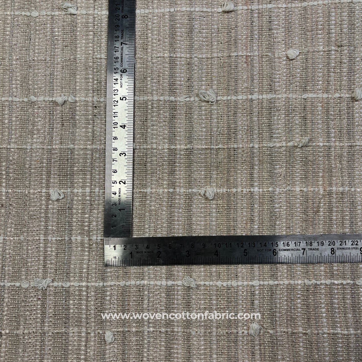 Artisan Blush Lurex Weave Jacquard Fabric, Per Meter