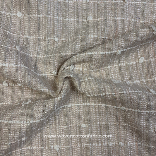 Artisan Blush Lurex Weave Jacquard Fabric, Per Meter