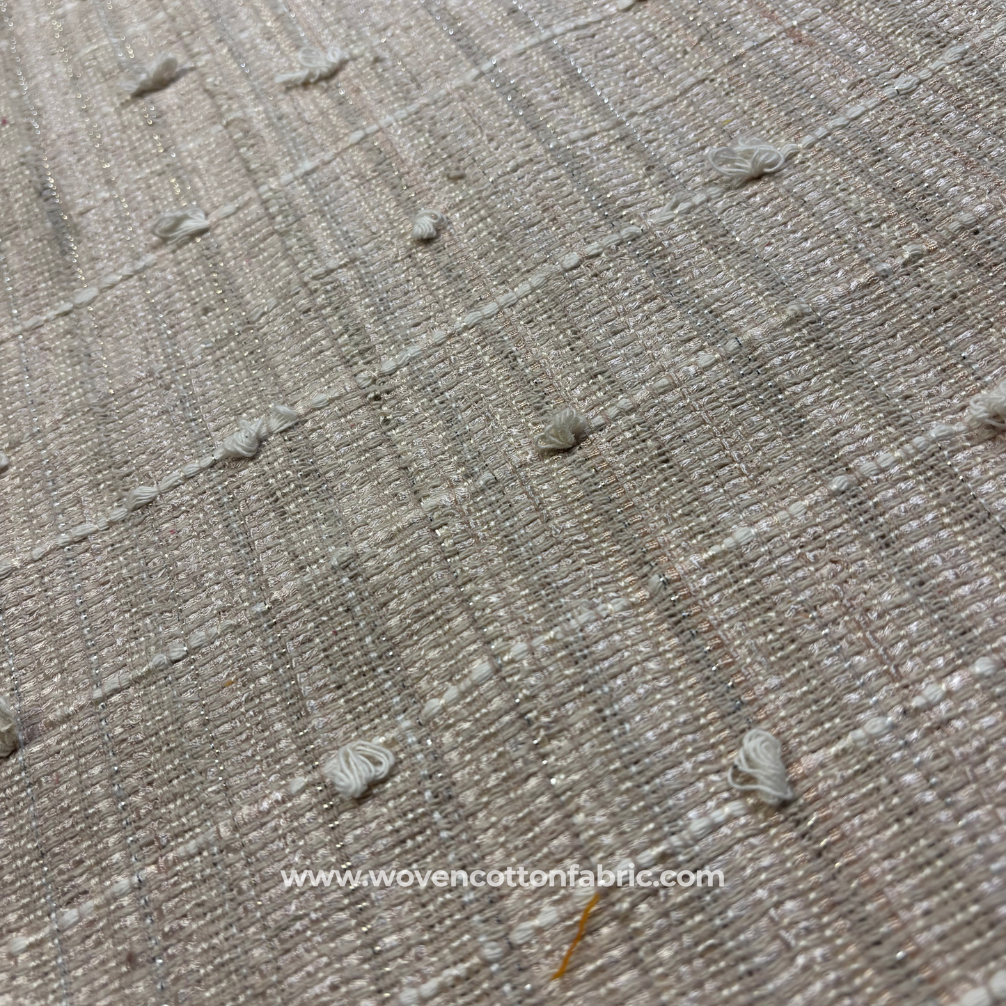 Artisan Blush Lurex Weave Jacquard Fabric, Per Meter