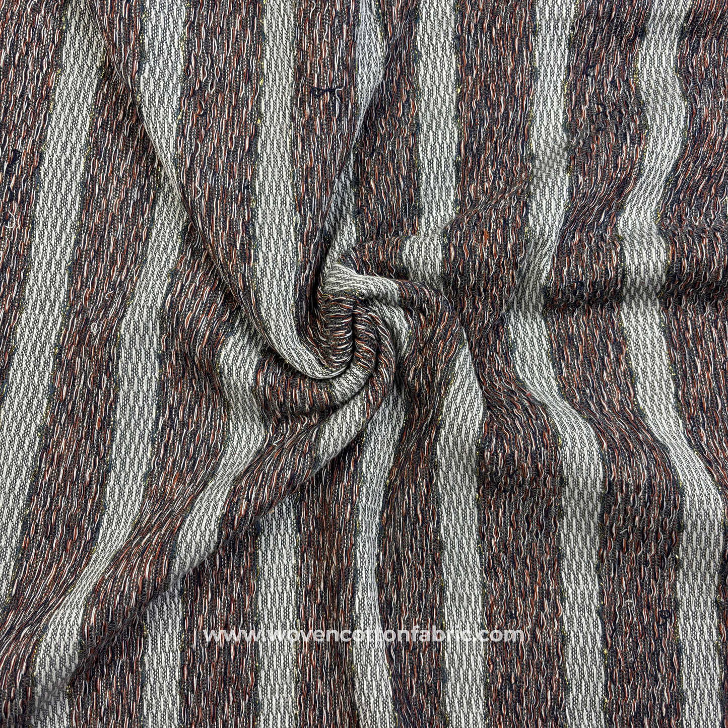 Rustic Obsidian Linear Jacquard Fabric, Per Meter (Copy)