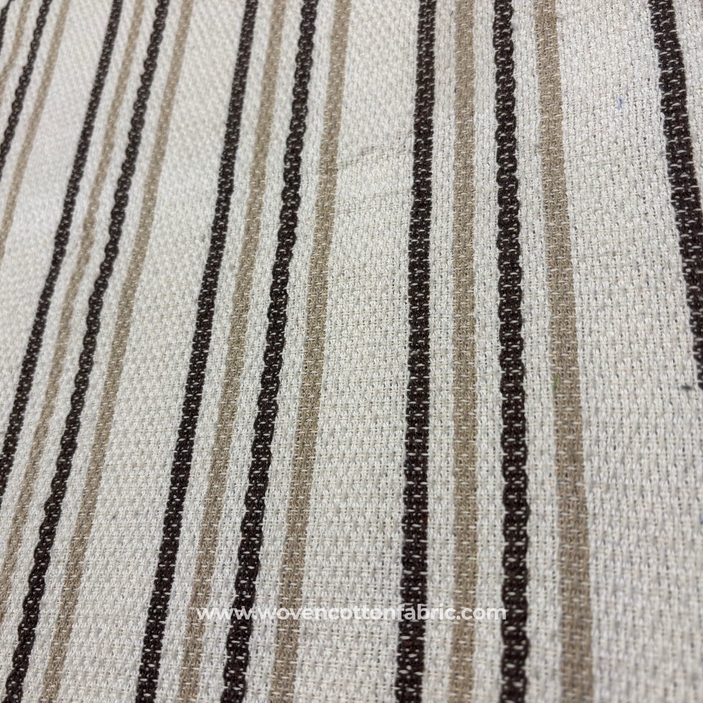Artisan Grain Stripe Cotton Jacquard Fabric, Per Meter