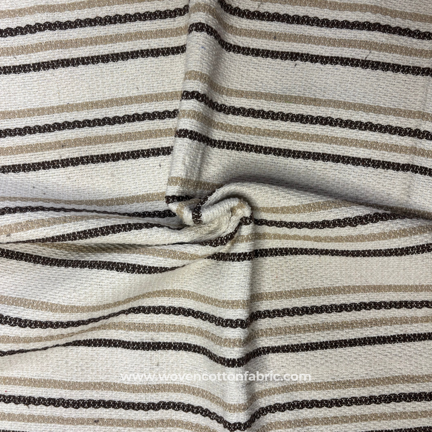 Artisan Grain Stripe Cotton Jacquard Fabric, Per Meter