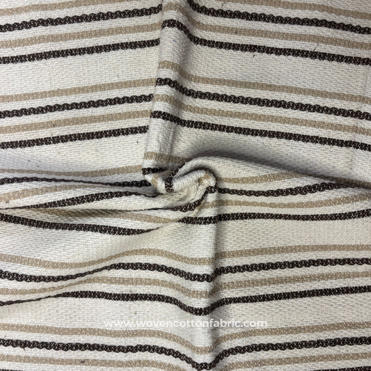 Artisan Grain Stripe Cotton Jacquard Fabric, Per Meter