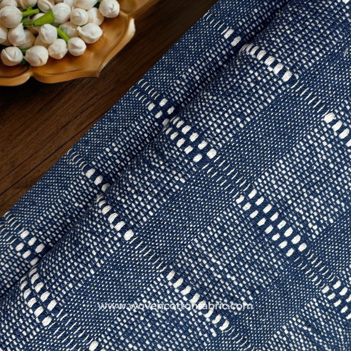 Deep Sea Artisan Jacquard Fabric, Per Meter