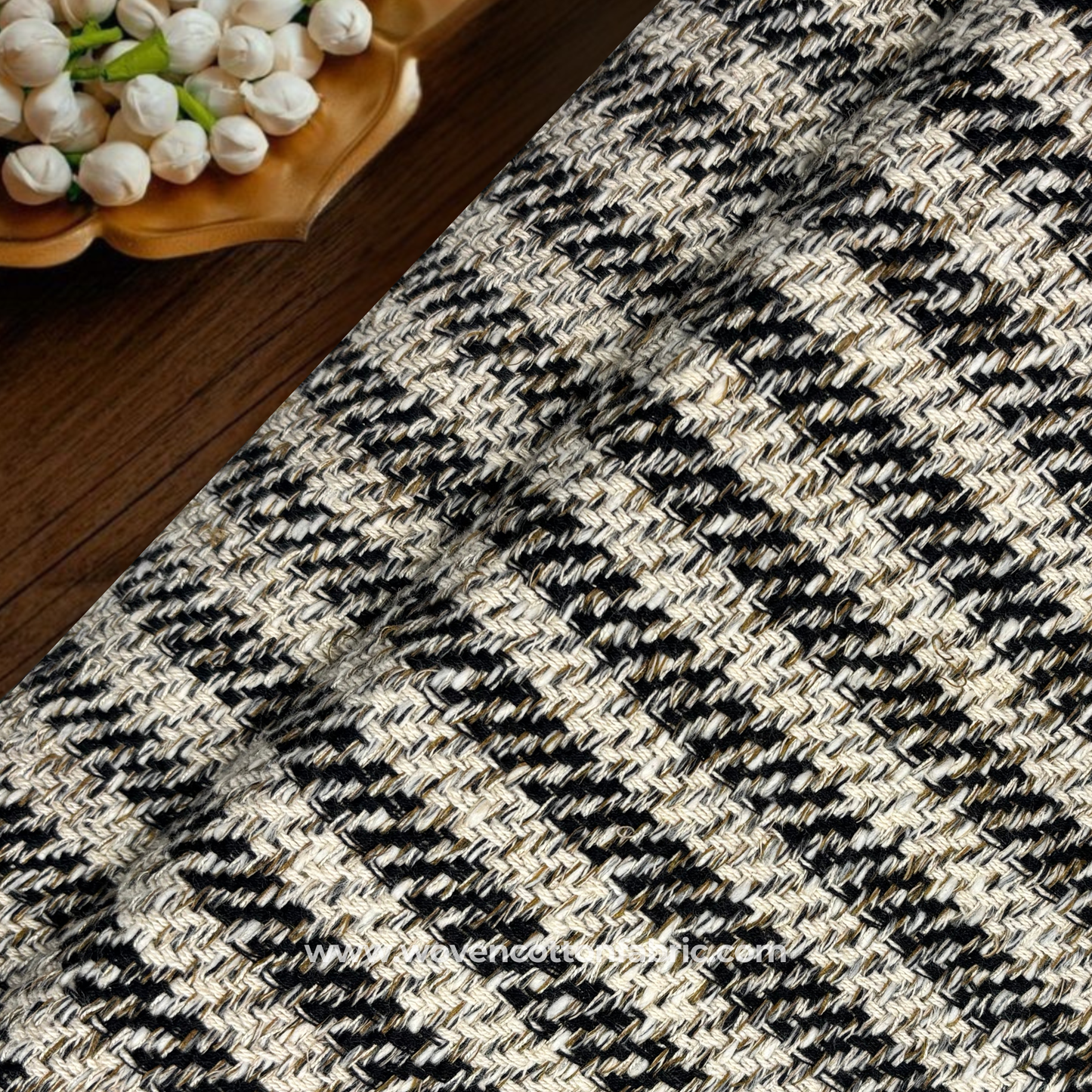 Urban Slate Handloom Fabric, Per Meter