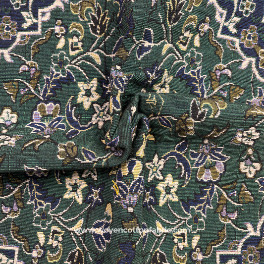 Verdant Botanical Brocade Fabric, Per Meter