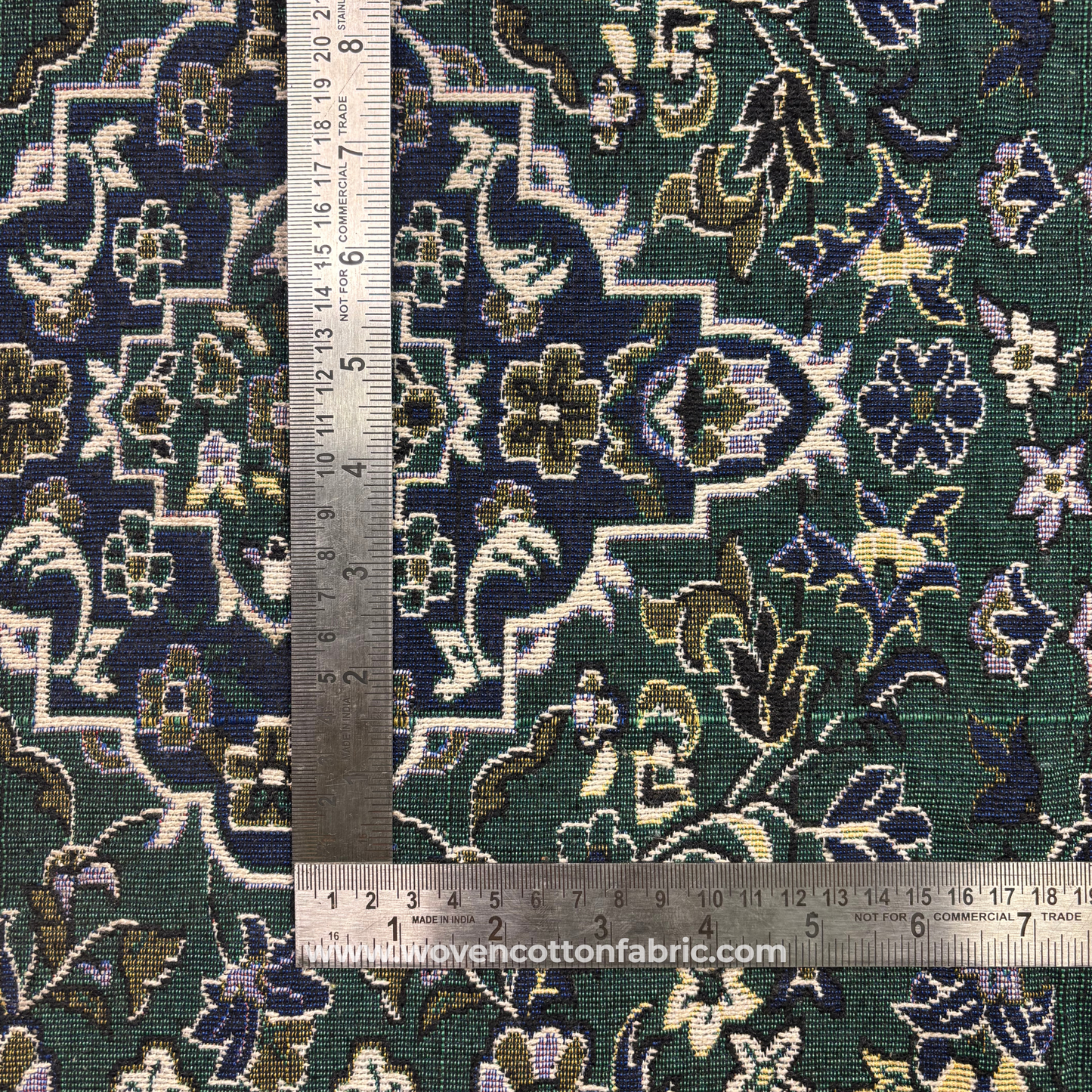 Verdant Botanical Brocade Fabric, Per Meter