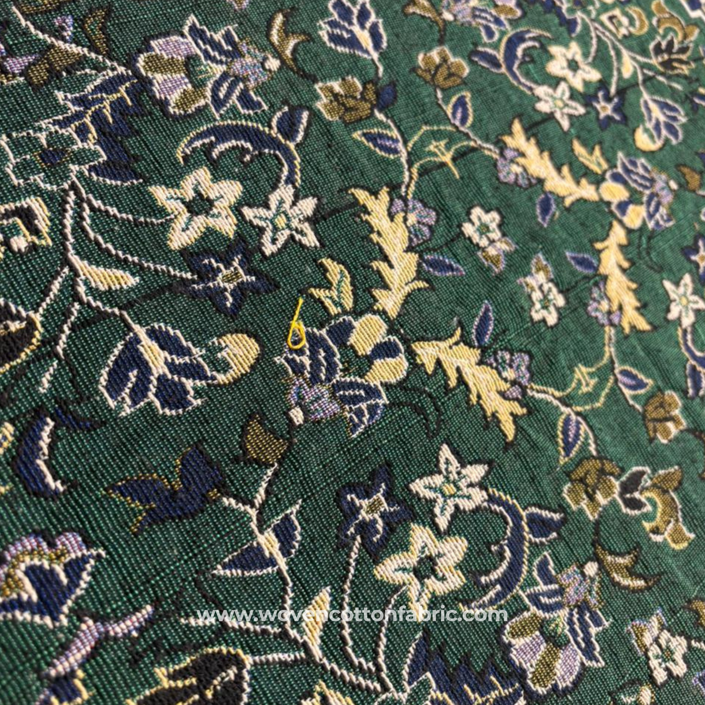 Verdant Botanical Brocade Fabric, Per Meter