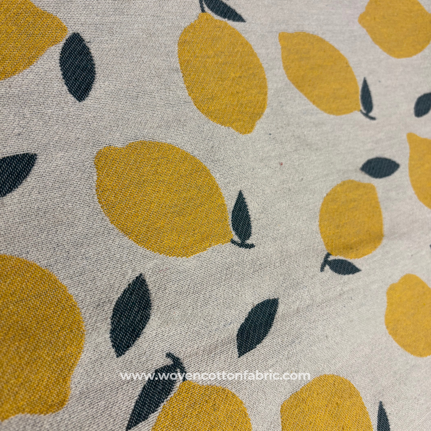 Amalfi Lemon Woven Jacquard Fabric, Per Meter