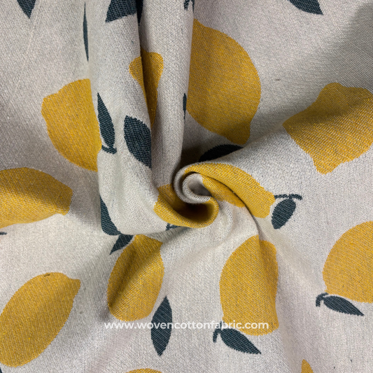 Amalfi Lemon Woven Jacquard Fabric, Per Meter