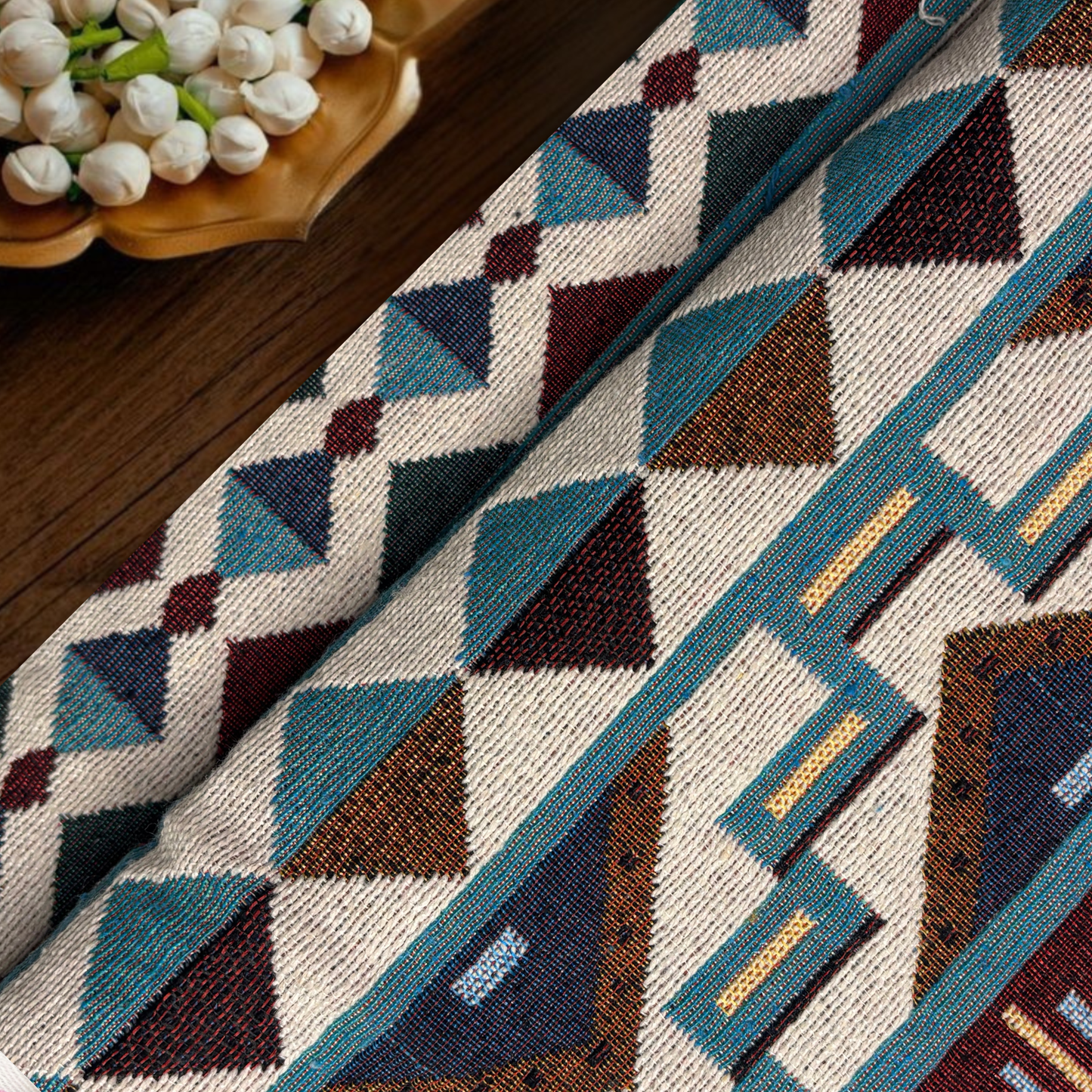 Sedona Sunset Southwestern Kilim Jacquard Fabric, Per Meter