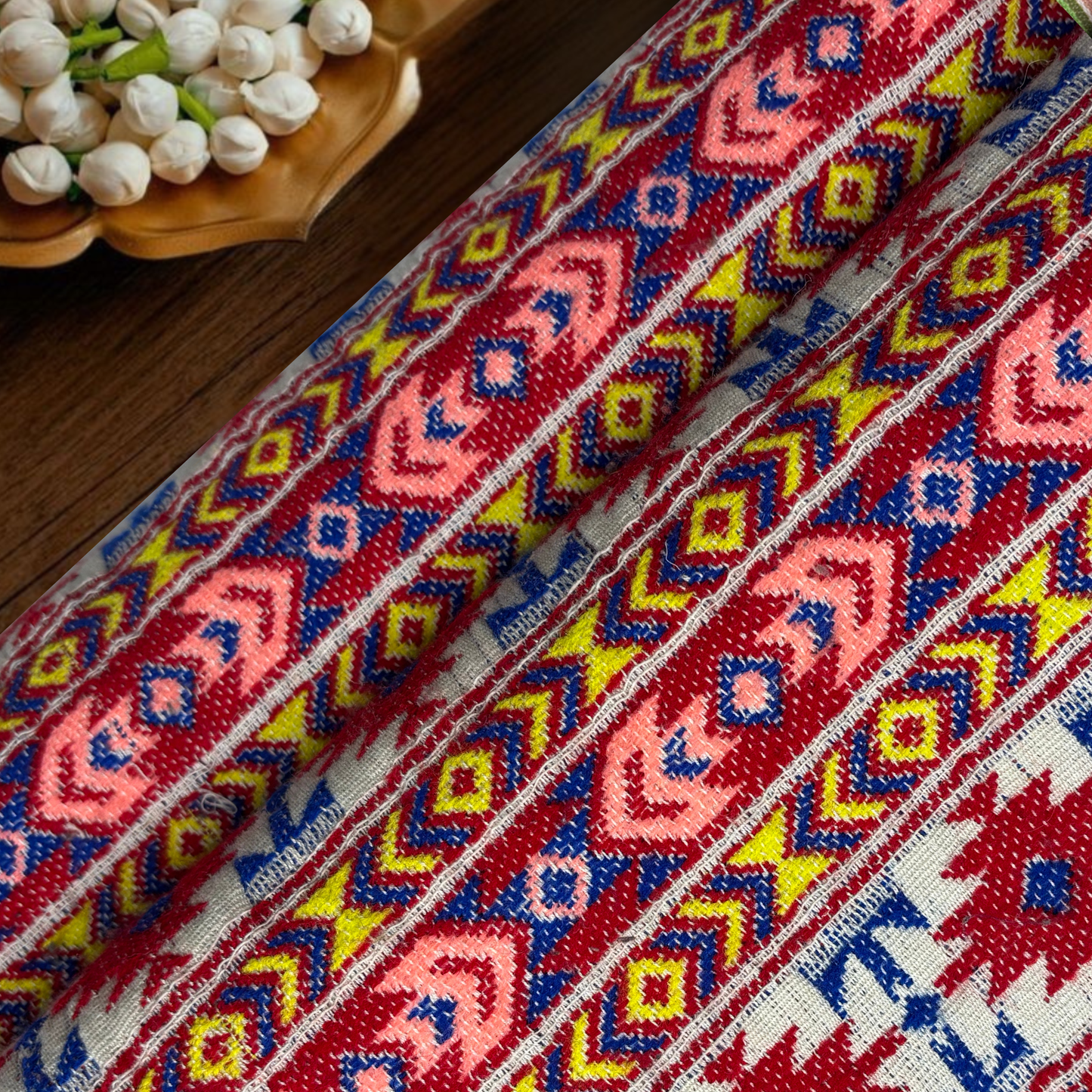 Canyon Brights Tribal Weave Jacquard Fabric, Per Meter