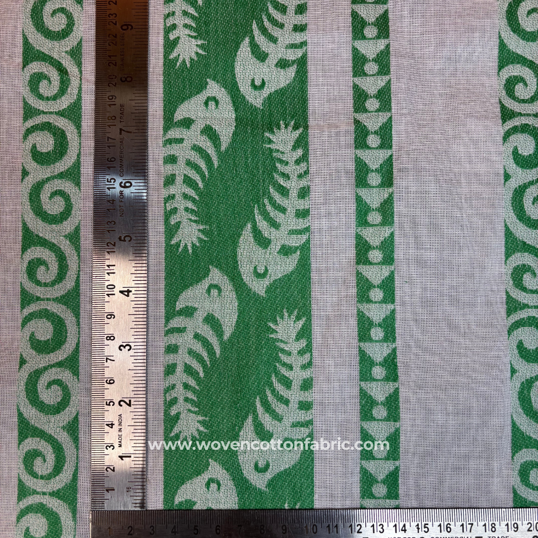 Green Aqua Dusk Cotton Jacquard Fabric,Per Meter