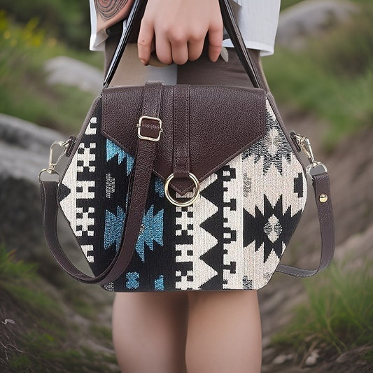 Blue Boho Himalayan Cotton Crossbody Sling Bag, 3 L