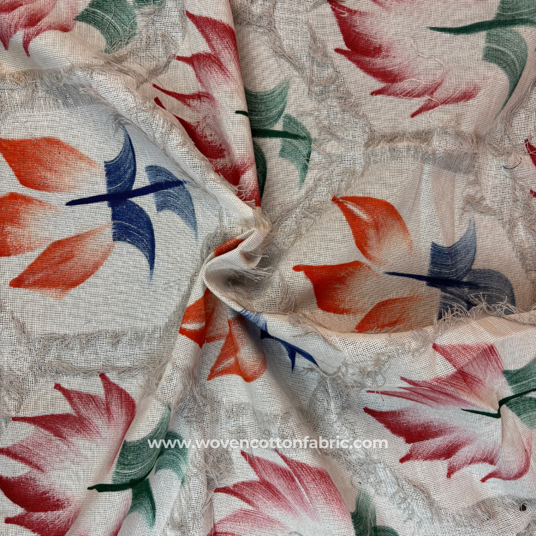 HexaBloom Cotton Jacquard Fabric, Per Meter