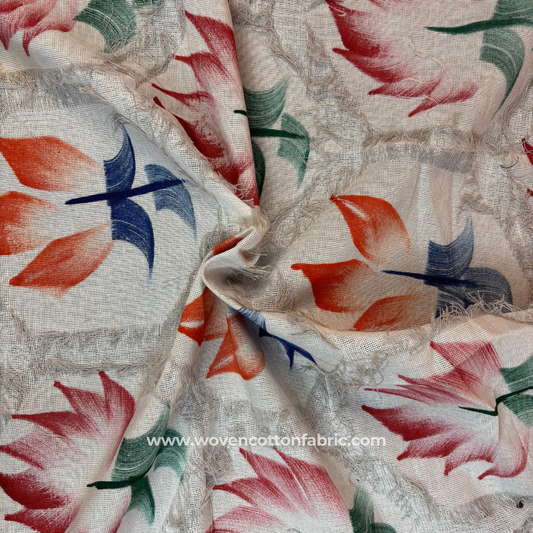 HexaBloom Cotton Jacquard Fabric, Per Meter