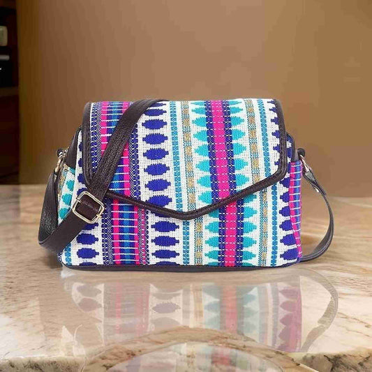 Blue Cotton Boho Himalayan Sling Bag