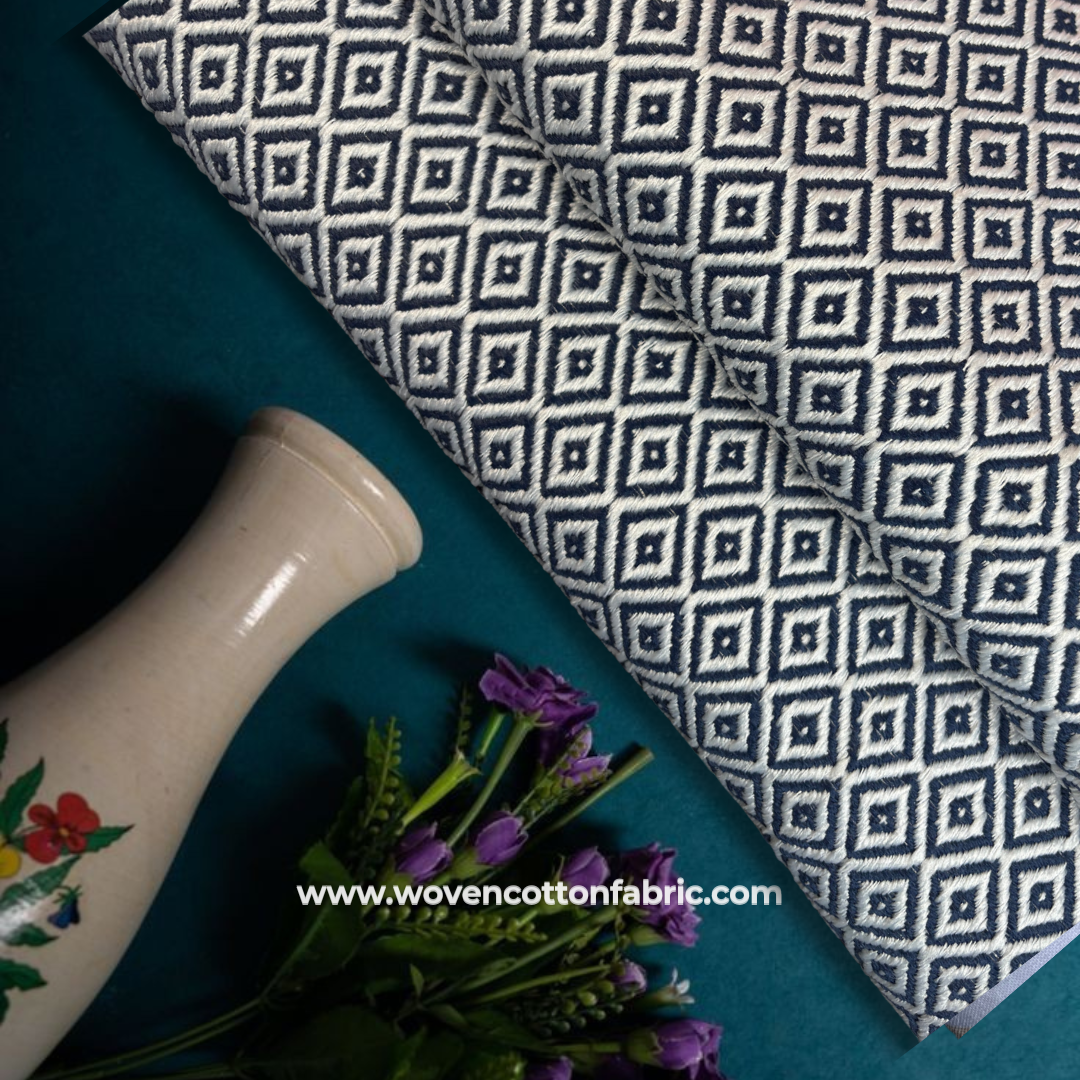 Minmond Cotton Jacquard Fabric, Per Meter