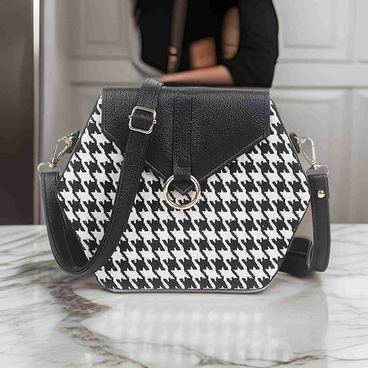 Black Boho Himalayan Cotton Crossbody Sling Bag, 3 L