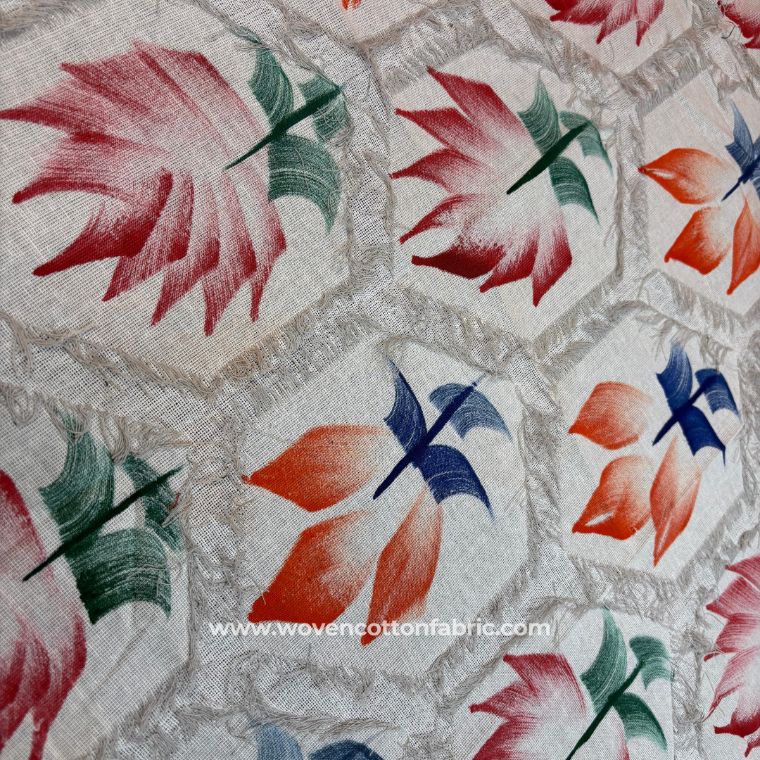 HexaBloom Cotton Jacquard Fabric, Per Meter