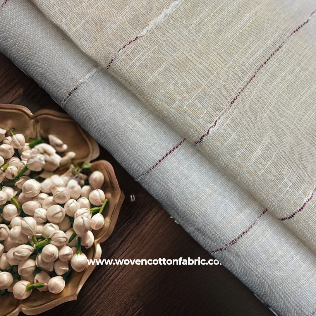 Scarlet Drift Cotton Jacquard Fabric, Per Meter