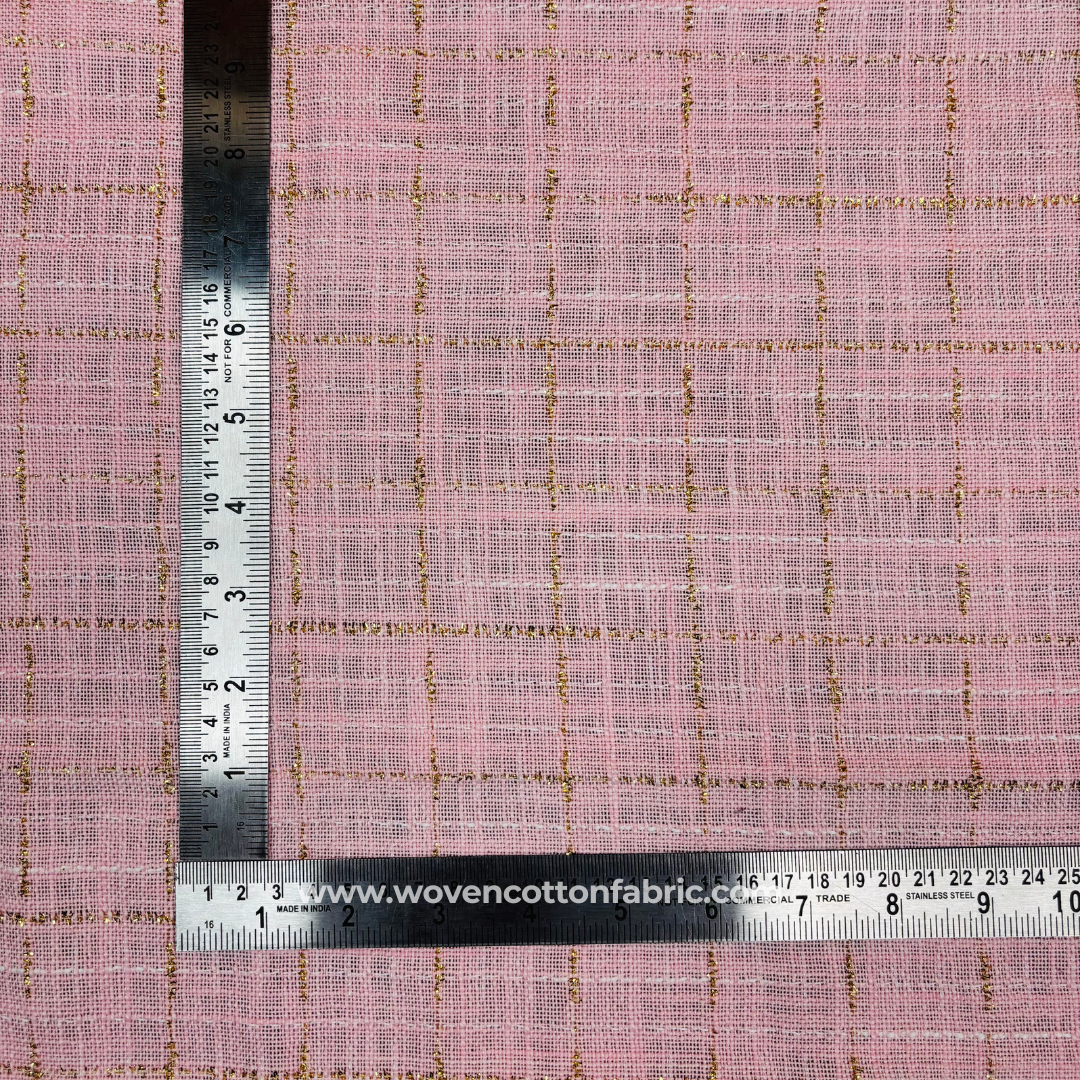 Blush Gleam Softly Cotton Jacquard Fabric, Per Meter