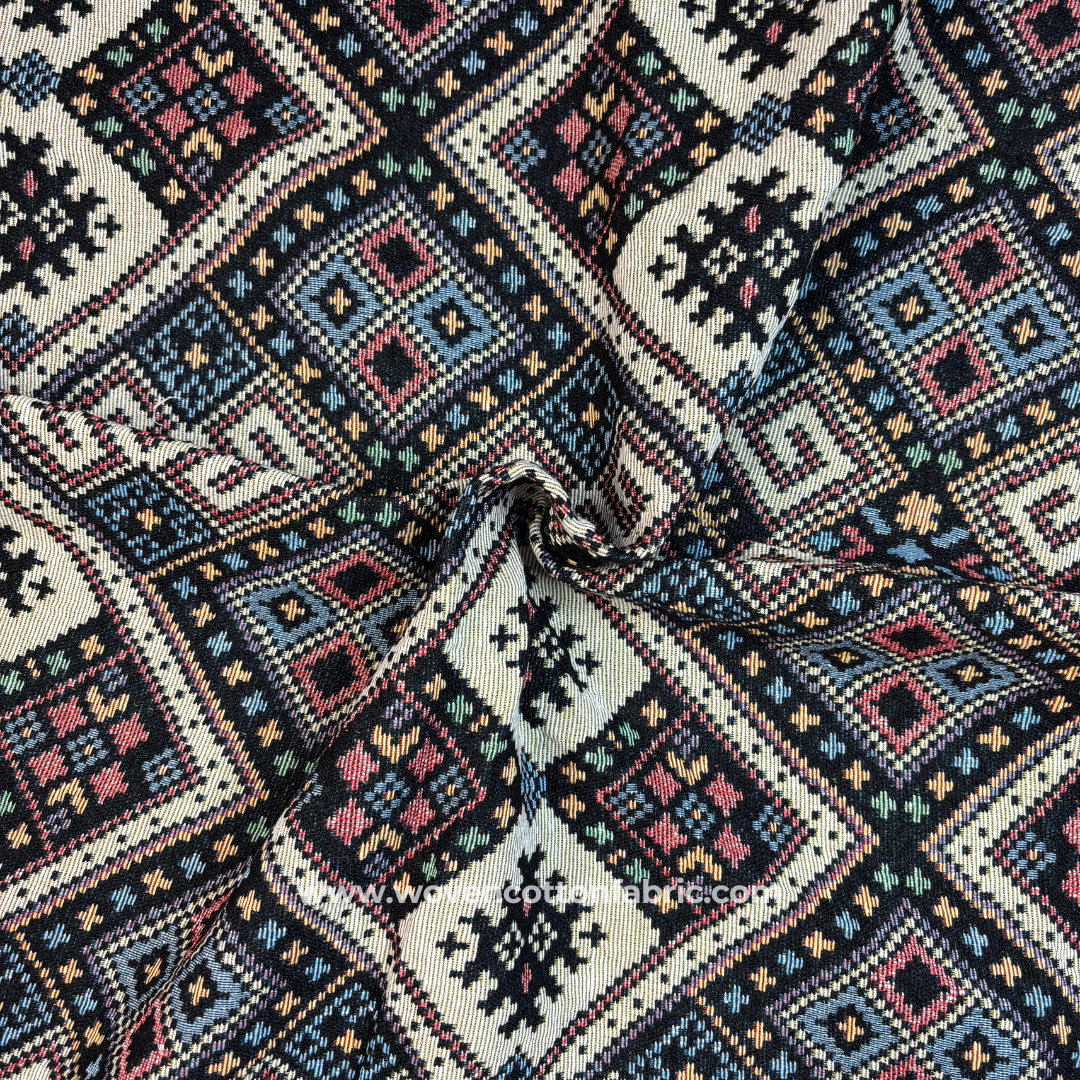 Desert Loom Cotton Jacquard Fabric, Per Meter