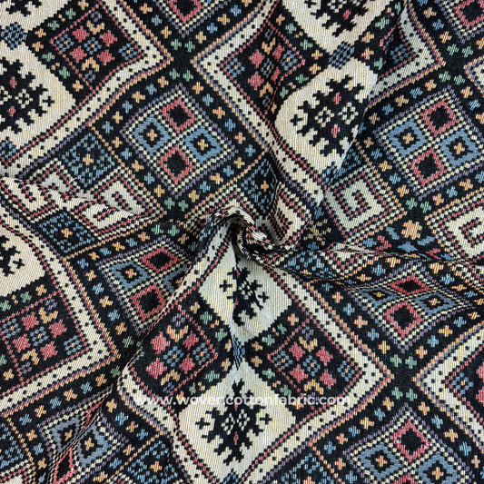 Desert Loom Cotton Jacquard Fabric, Per Meter