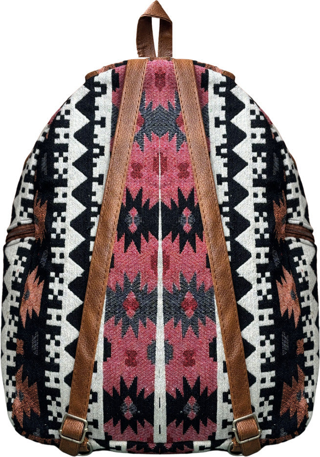 Brown Aztec Print Handcrafted Backpack, Small 5L