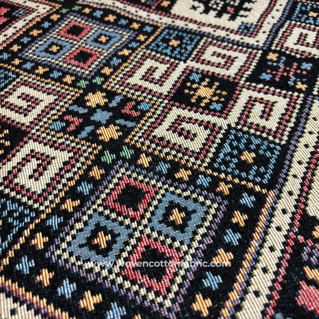 Desert Loom Cotton Jacquard Fabric, Per Meter