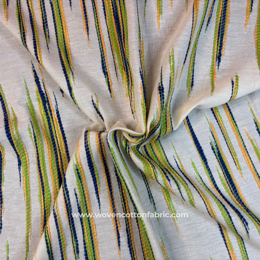 Ethnic Beam Cotton Jacquard Fabric, Per Meter