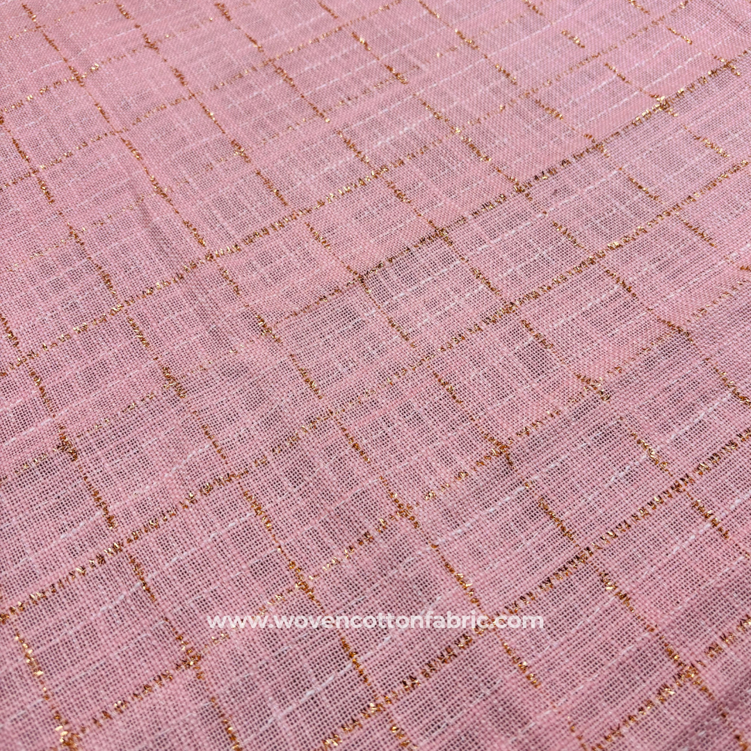 Blush Gleam Softly Cotton Jacquard Fabric, Per Meter