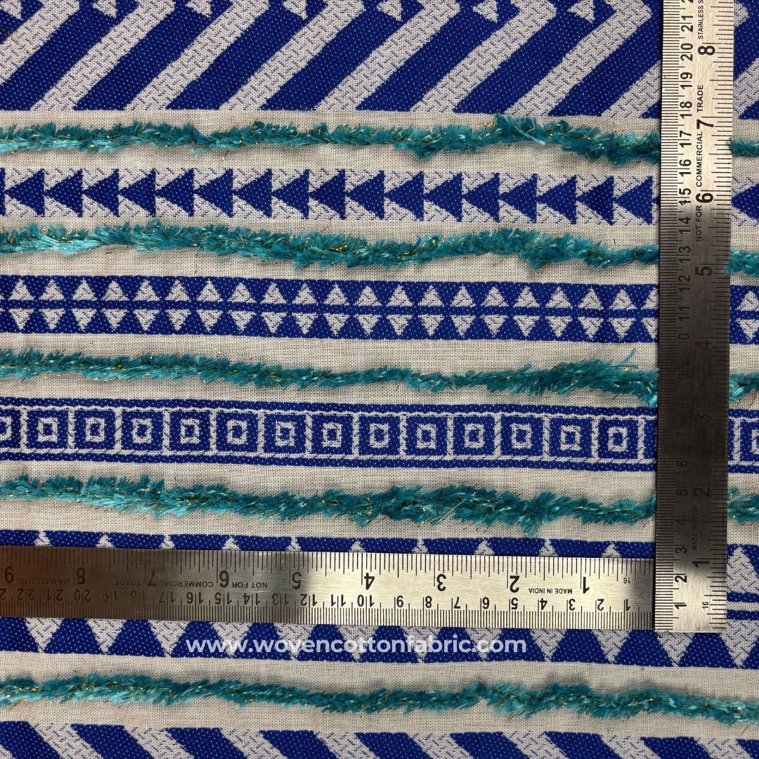 Arctic Maze Cotton Jacquard Fabric, Per Meter