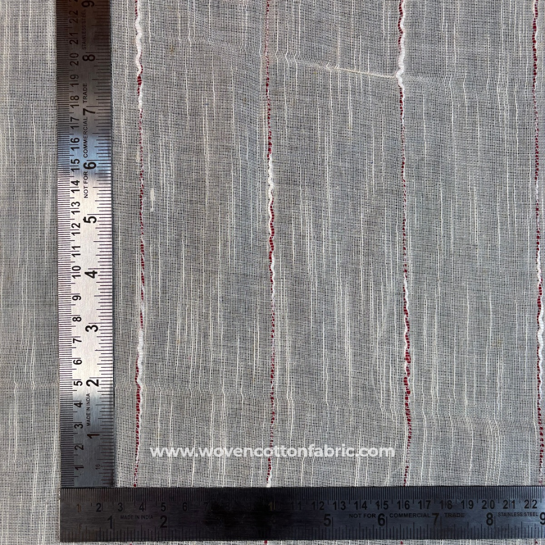 Scarlet Drift Cotton Jacquard Fabric, Per Meter