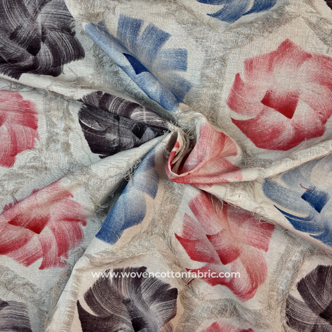 Spring Hues Cotton Jacquard Fabric,Per Meter