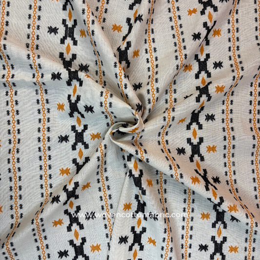 Tribal Dash Cotton Jacquard Fabric, Per Meter