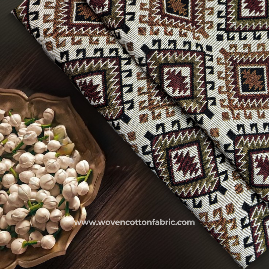 Sands of Kutch Cotton Jacquard Fabric,Per Meter