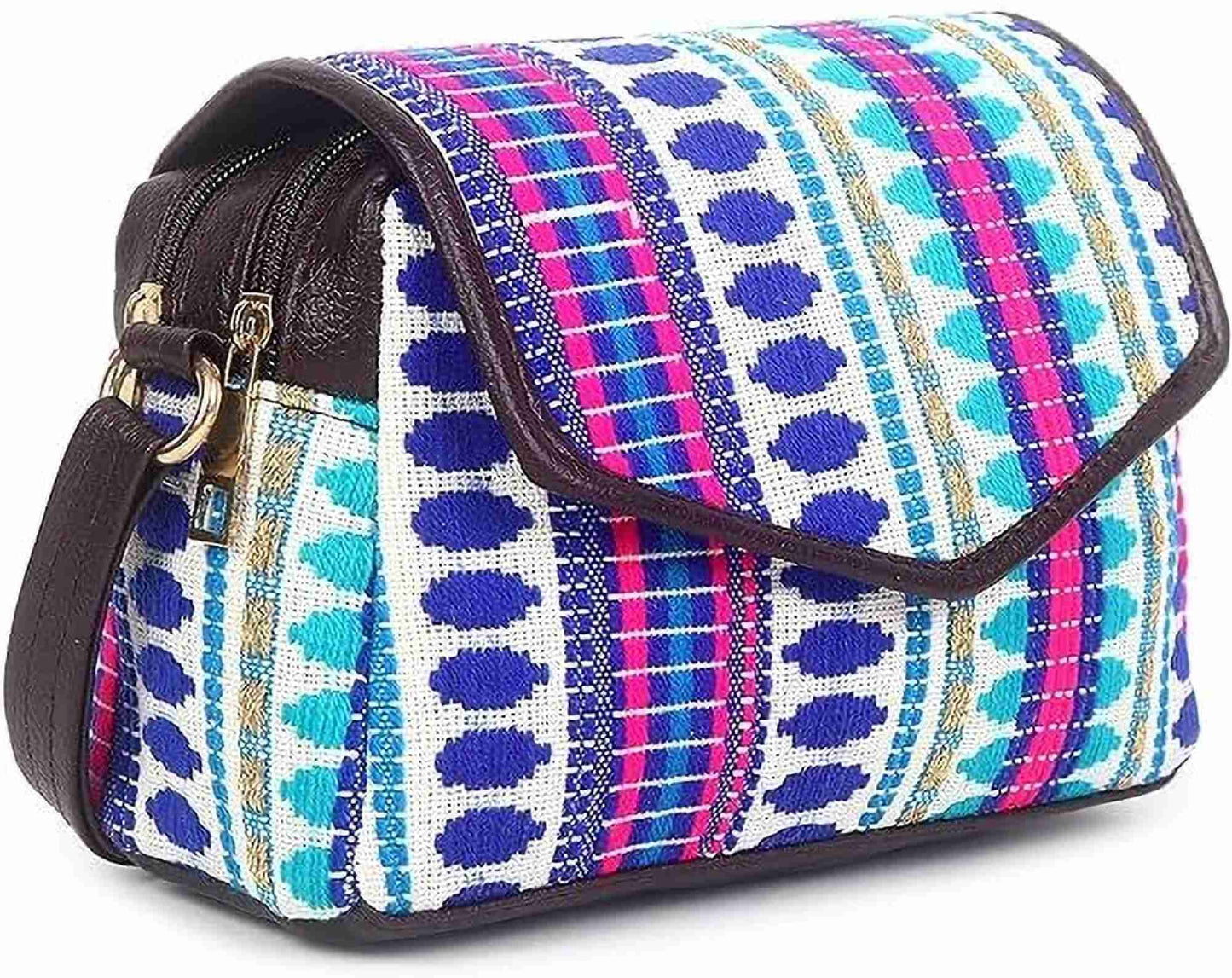 Blue Cotton Boho Himalayan Sling Bag