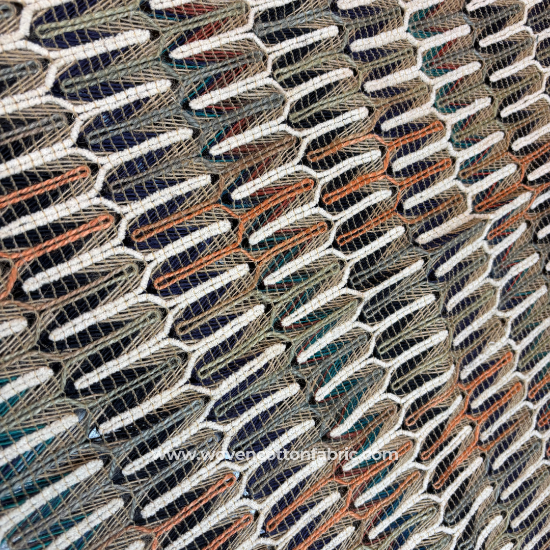 Rustic Ridges Cotton Jacquard Fabric,A4 Swatch