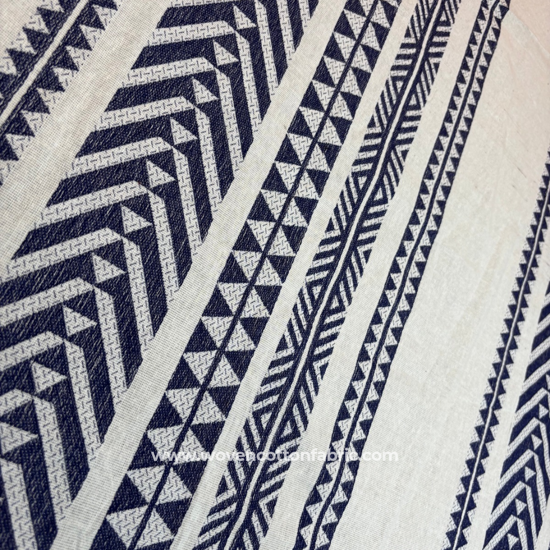 Sutradhar Stripes Cotton Jacquard Fabric,Per Meter