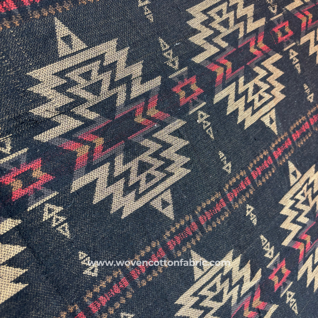 Nomadic Flame Cotton Jacquard Fabric,Per Meter