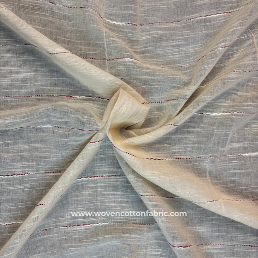 Scarlet Drift Cotton Jacquard Fabric, Per Meter