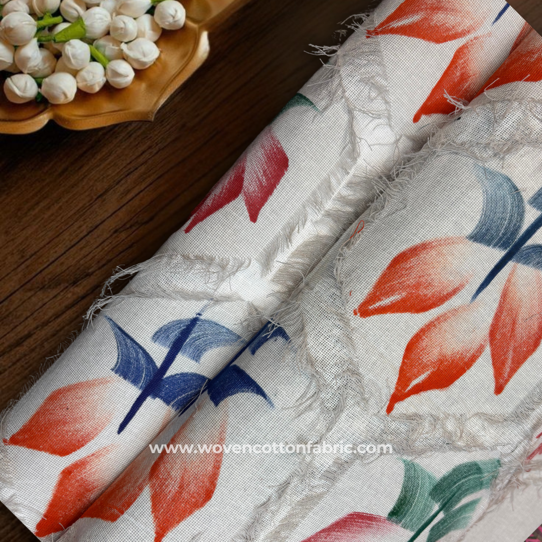 HexaBloom Cotton Jacquard Fabric, Per Meter