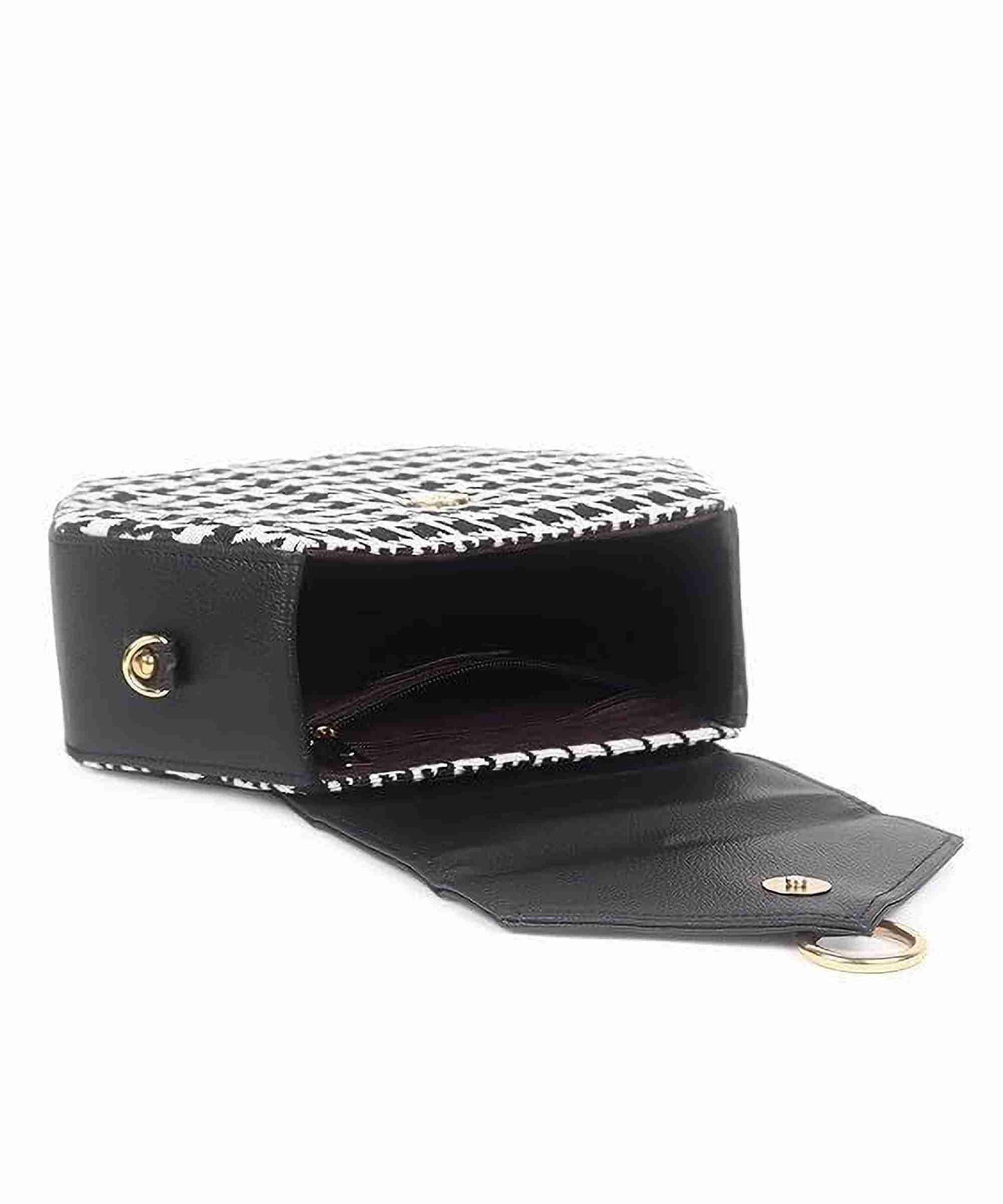 Black Boho Himalayan Cotton Crossbody Sling Bag, 3 L