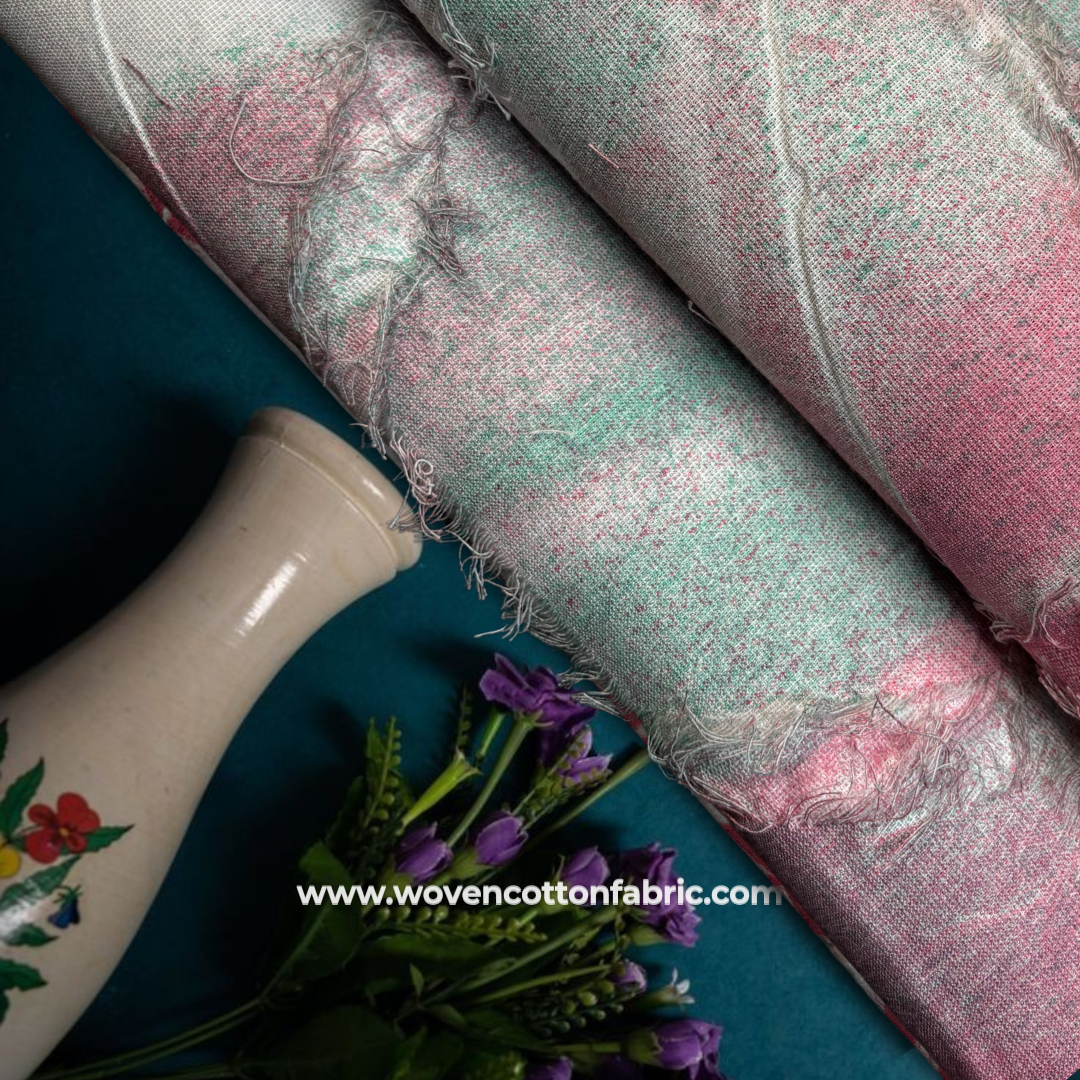 Blush Reef Cotton Jacquard Fabric,Per Meter