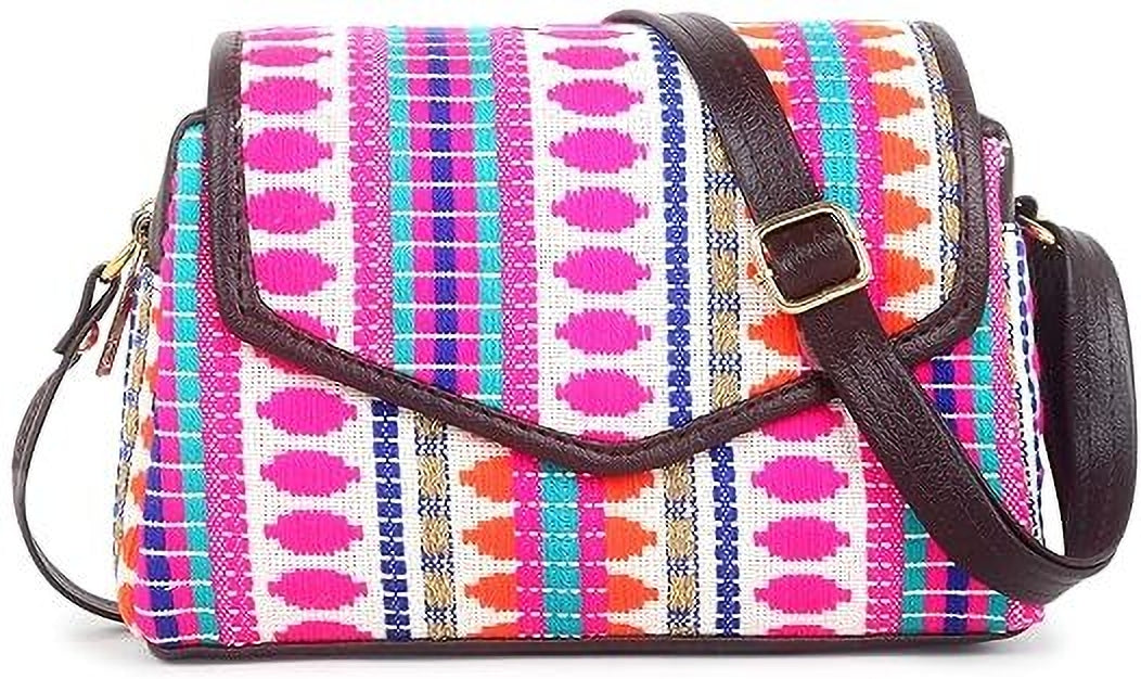 Pink Cotton Boho Himalayan Sling Bag