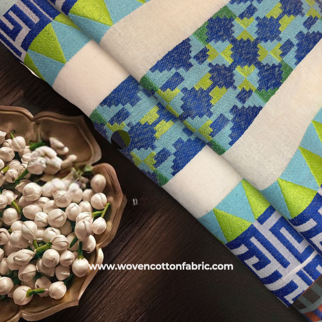 Riot Weave Cotton Jacquard Fabric, Per Meter