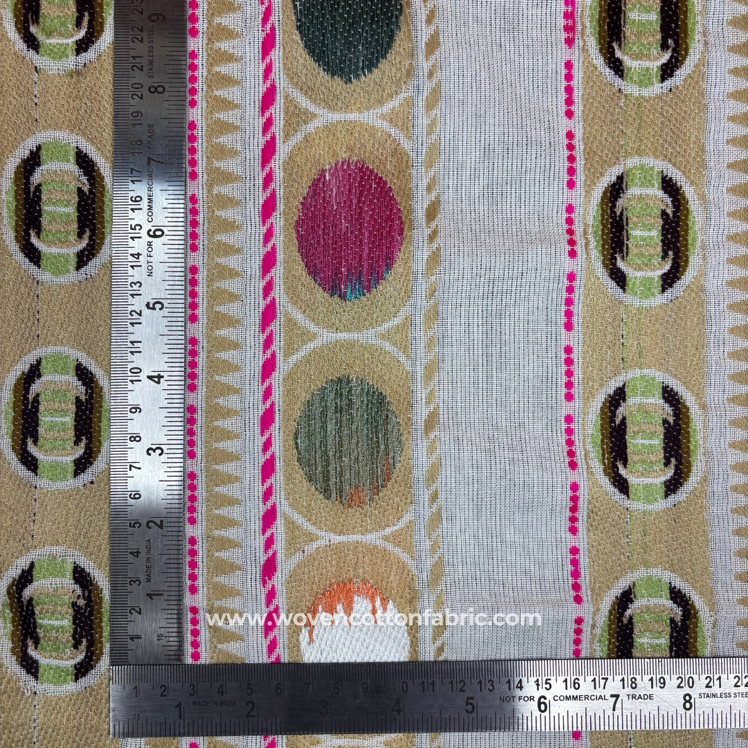 Golden Hour Gleam Cotton Jacquard Fabric, Per Meter